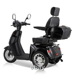 Batterie de scooter de mobilité à trois roues de 800W 60V 20AH pour personnes âgées en noir