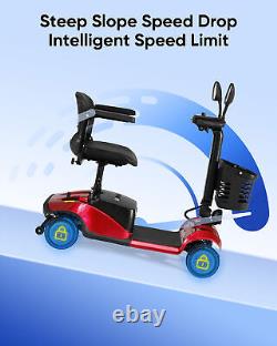 Cadeau de la Saint-Valentin pour les personnes âgées: Scooter de mobilité à 4 roues avec protection anti-pente