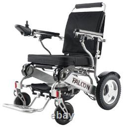 Chaise roulante électrique pliante à dossier inclinable Falcon portable et légère