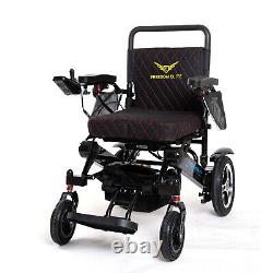 Chaise roulante électrique télécommandée haut de gamme avec charge de 330 livres, pliage instantané, rouge