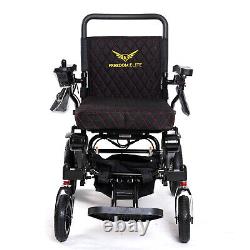 Chaise roulante électrique télécommandée haut de gamme avec charge de 330 livres, pliage instantané, rouge