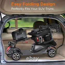 ENGWE Fauteuil Roulant Électrique à Roues Antidérapantes 4 Roues Scooter Électrique Pliable Noir