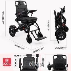 Fauteuil Roulant Électrique 360W Léger Pliable pour Adultes Seniors Noir