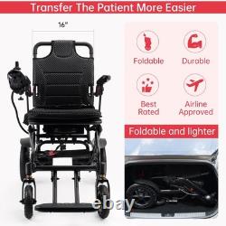 Fauteuil Roulant Électrique 360W Léger Pliable pour Adultes et Seniors Noir