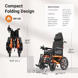 Fauteuil Roulant Électrique Adulte Reclinable Pliable Léger Scooters Aide Motorisé