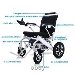 Fauteuil Roulant Électrique Pliable Léger Portable Chaise Roulante Motorisée USA