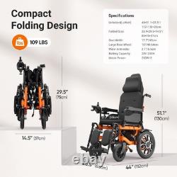 Fauteuil Roulant Électrique Reclinable Pliable 4 Roues Scooter Aide Fauteuil Motorisé