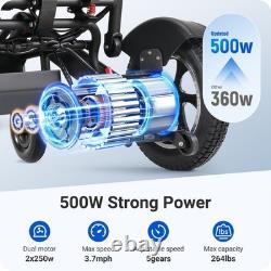 Fauteuil Roulant Électrique Reclinable Tout Terrain 4 Roues Scooters de Mobilité Pliables