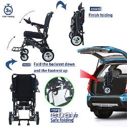 Fauteuil Roulant Électrique Ultra Léger de Voyage Pliable Portable 6A 24V