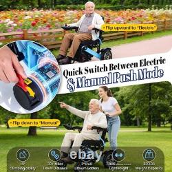 Fauteuil Roulant Électrique pour Adultes, Autonomie de 30 Miles, Batterie de 212AH, Largeur de Siège de 20 pouces