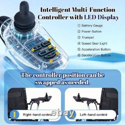 Fauteuil Roulant Électrique pour Adultes, Autonomie de 30 Miles, Batterie de 212AH, Largeur de Siège de 20 pouces