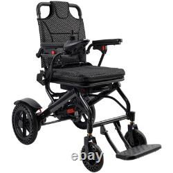 Fauteuil roulant électrique 360W léger et pliable pour adultes et seniors Noir