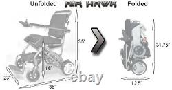 Fauteuil roulant électrique Air Hawk, le plus léger avec un poids de 41 lbs. Ensemble d'accessoires GRATUIT d'une valeur de 300$.