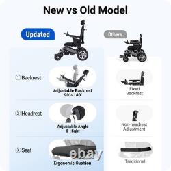 Fauteuil roulant électrique inclinable tout terrain 4 roues scooter de mobilité pliable