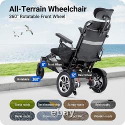 Fauteuil roulant électrique inclinable tout terrain 4 roues scooter de mobilité pliable