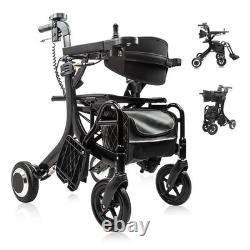 Fauteuil roulant électrique intelligent 3 en 1 et déambulateur léger avec siège