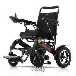 Fauteuil roulant électrique intelligent, léger, pliable et avec une vitesse de 4 MPH pour les déplacements.