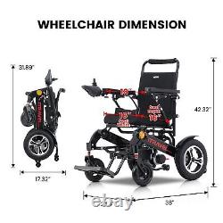 Fauteuil roulant électrique intelligent, léger, pliable et avec une vitesse de 4 MPH pour les déplacements.