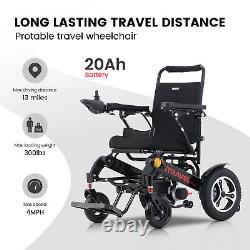 Fauteuil roulant électrique intelligent, léger, pliable et avec une vitesse de 4 MPH pour les déplacements.