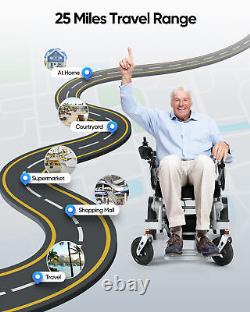 Fauteuil roulant électrique léger pliable intelligent tout-terrain avec une autonomie de 25 miles