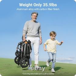 Fauteuil roulant électrique léger tout terrain scooter de mobilité pliable avion