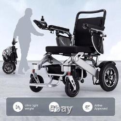 Fauteuil roulant électrique pliable avec contrôleur joystick moteur puissant autonomie de 25 km