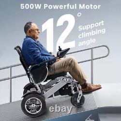 Fauteuil roulant électrique pliable avec contrôleur joystick moteur puissant autonomie de 25 km