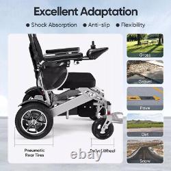 Fauteuil roulant électrique pliable avec contrôleur joystick moteur puissant autonomie de 25 km
