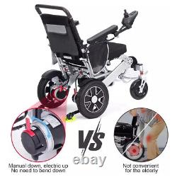 Fauteuil roulant électrique pliable avec contrôleur joystick moteur puissant autonomie de 25 km