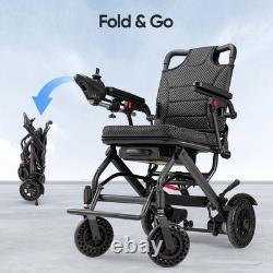 Fauteuil roulant électrique pliable léger de 38 lb, intelligent, tout terrain de 300 lb, approuvé par la FDA
