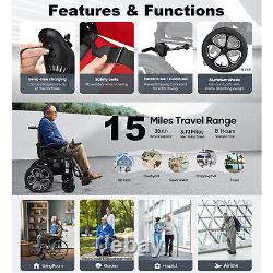 Fauteuil roulant électrique pliable pour adultes et seniors, 500W, robuste, en acier carbone, approuvé par la FDA