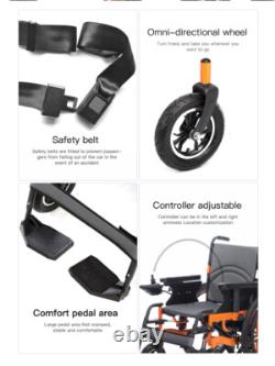 Fauteuil roulant électrique pliable tout terrain scooter de mobilité à 4 roues pour personnes handicapées