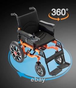 Fauteuil roulant électrique pliant léger à double moteur 500W en acier, capacité de 150 kg
