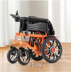 Fauteuil roulant électrique pliant léger à double moteur 500W en acier, capacité de 150 kg