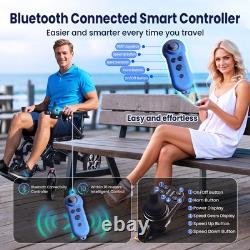 Fauteuil roulant électrique pour adultes, télécommande Bluetooth, design de chariot, autonomie de 25 miles