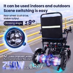 Fauteuil roulant électrique pour adultes, télécommande Bluetooth, design de chariot, autonomie de 25 miles