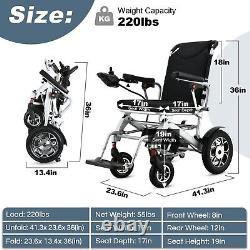 Fauteuils roulants électriques pour adultes, fauteuil roulant intelligent de 12 miles avec éclairage