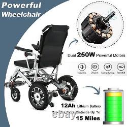 Fauteuils roulants électriques pour adultes, fauteuil roulant intelligent de 12 miles avec éclairage