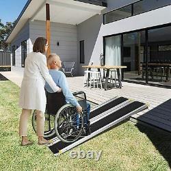 Lonabr 7ft Pliage Wheelchair Ramp Aluminium Non-slip Mobility Scooter Seuil