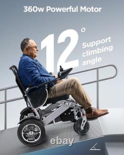 Mise à jour du fauteuil roulant électrique léger et pliable tout terrain avec une autonomie de 25 miles