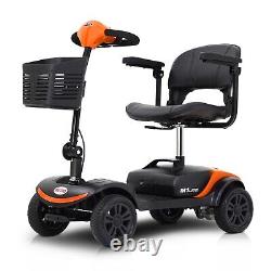 Nouveau scooter de mobilité à 4 roues Orange, fauteuil roulant électrique léger et facile à contrôler.
