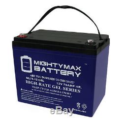 Puissant Max 12v 75ah Gel De Remplacement De La Batterie Pour Scooter Fauteuil Motorisé
