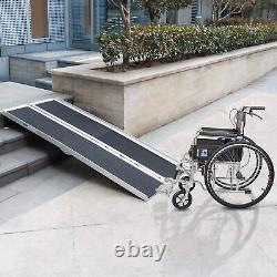 Rampe d'escalier pliante pour fauteuil roulant en aluminium de 5 pieds pour scooter de mobilité handicapé