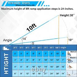 Rampe de fauteuil roulant en aluminium de 10 pieds, multi-pliable, portable pour scooter, capacité de 600 lb