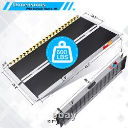 Rampe de fauteuil roulant pliante en aluminium de 2 à 8 pieds, scooter de mobilité portable antidérapant 600 LBS