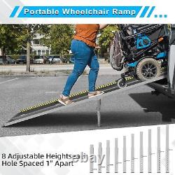Rampe de mobilité pliable en aluminium de 2 à 10 pieds pour fauteuil roulant et scooter, portable et antidérapante