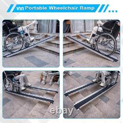 Rampe télescopique en aluminium pour fauteuil roulant 3-5/4-7FT, scooter de mobilité portable antidérapant