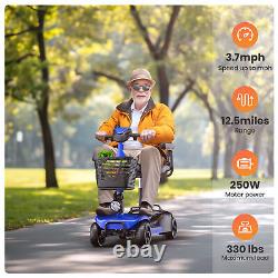 SACVON X-01 Scooter de Mobilité à 4 Roues avec Support de Canne pour Seniors, Électrique