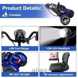 Scooter de Mobilité Électrique pour Seniors Scooter à 4 Roues pour Conduite en Extérieur pour Adultes