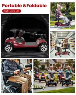 Scooter de Mobilité Tout Terrain Fauteuil Roulant Électrique Pliable Pour Voyage à Domicile